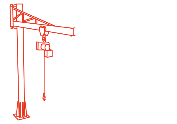 Line art of positioning crane