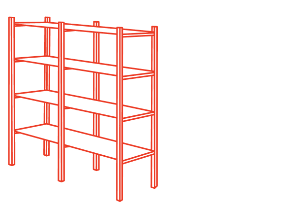 Line art of shelving system