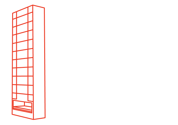 Line art of vertical lift system